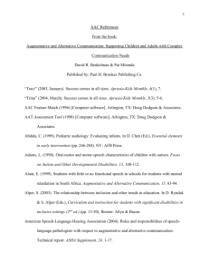 Augmentative and Alternative Communication Related Reference List
