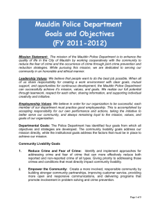 2011-12 Department Goals & Objectives