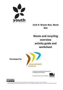 Waste and recycling overview activity guide and worksheet