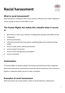 Racial harassment - Human Rights Commission