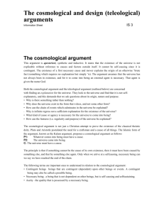 The cosmological and design (teleological) arguments