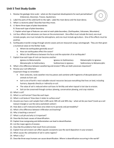 Unit 5 Test Study Guide Review the geologic time scale – what are