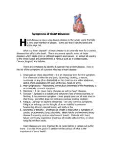 Symptoms of Heart Diseases