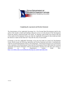 Agreement and Election Statement - Texas Department of Housing