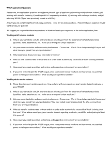 WUSA application essay questions 2014