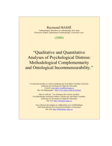 “Qualitative and Quantitative Analyses of Psychological Distress