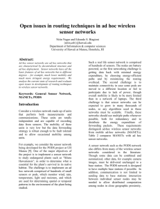 Open issues in routing techniques in ad hoc wireless sensor networks