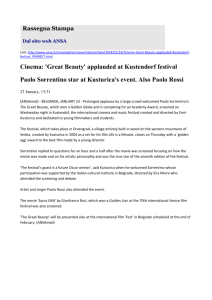 Cinema: `Great Beauty` applauded at Kustendorf festival