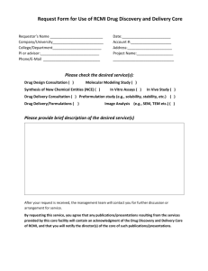 Drug Discovery and Delivery Core Service Request Form