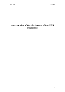 An evaluation of the effectiveness of the JETS programme
