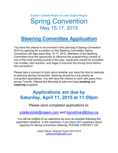 Spring Convention Steering Committee application