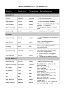 COMMON WORDS AND PHRASES FOR NARRATIVES