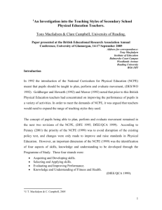 An Investigation into the Teaching Styles of Secondary School