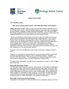NEWS RELEASE For immediate release RBC names Ecology