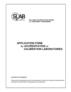Application form - Sri Lanka Accreditation Board