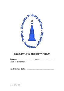 Equality and Diversity - Rhosddu Primary School