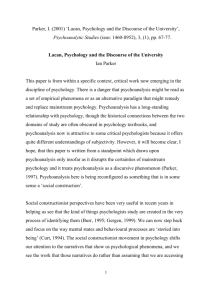 2001 PaStudies Lacan Psychology and