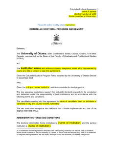 a cotutelle doctoral program agreement