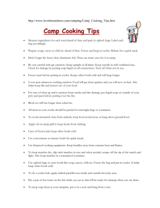 Camp Cooking Hints