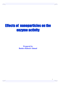 Effects of nanoparticles on the enzyme activity Prepared by Bushra
