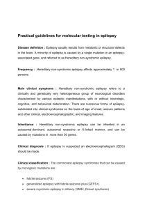 Practical guidelines for molecular testing in epilepsy Disease
