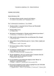 List of papers to be included in the volume