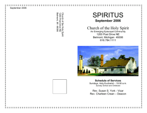 spiritus - Holy Spirit Episcopal Church, Belmont, MI