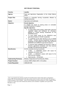 General format for ISFP Summary Project Proposal to the European