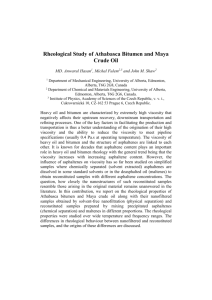 Rheological Study of Athabasca Bitumen and Maya