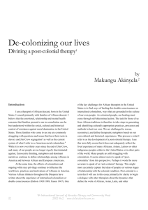 De-colonizing our lives - Discursive Therapies, Massey University