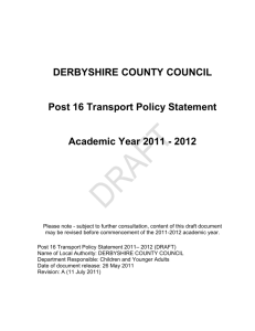 Appendix B Post 16 Transport Policy Statement 2011-2012