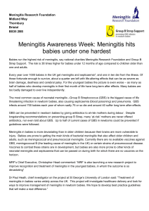 Meningitis hits babies under one hardest