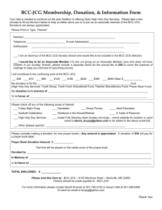 BCC-JCG Donation & Information Form