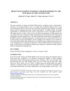 Design Management in Design and Build Contracts: An overall view