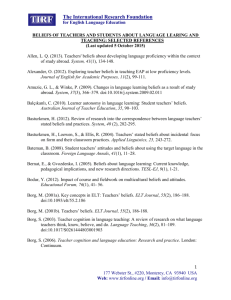 Beliefs of Teachers and Students about Language Learning and