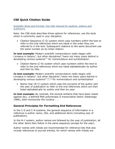 CSE Quick Citation Guide