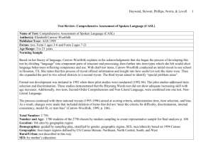 Comprehensive Assessment of Spoken Language