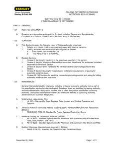 Bi-Fold 600 Specification - Stanley Access Technologies