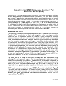 Science Plan for HEPEX Hydrological Uncertainty Post