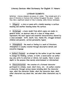 English 11 Honors Literary Device Dictionary