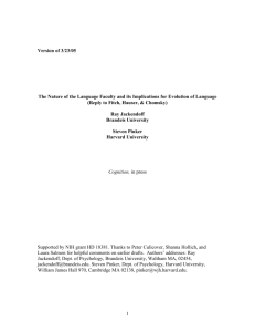 The Nature of the Language Faculty and its Implications