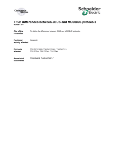 Title: Differences between JBUS and MODBUS protocols