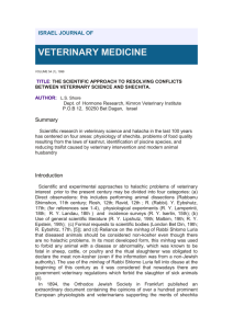 RESOLVING CONFLICTS BETWEEN VETERINARY SCIENCE AND