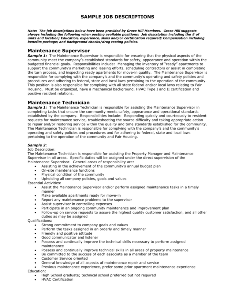 sample-job-descriptions