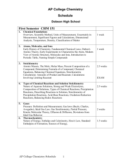 AP Chemistry Syllabus