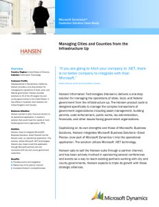 Managing Cities and Counties from the Infrastructure Up