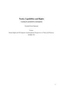 (2) Needs, Capabilities and Rights