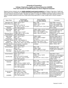 Recommended course sequences - Campus Change