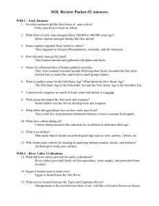 SOL Review Packet #2 Answers WHI.2 – Early Humans On what