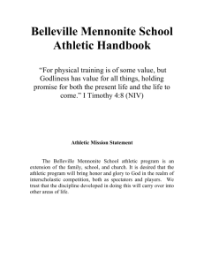 A. Athletic Philosophy - Belleville Mennonite School